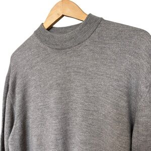 TOSCANO XL Mens Beige 100% Merino Wool High Neck Knitted Warm Sweater Casual